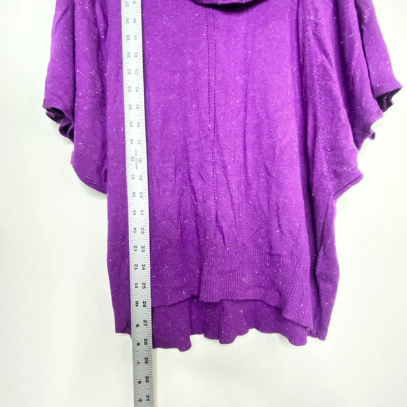 Rafaella Woman Purple Sparkle Cowl Neck Bat Wing Sweater Plus Size 1X Metallic - Picture 11 of 11